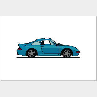 Porsche 911 993 Riviera Blue Posters and Art